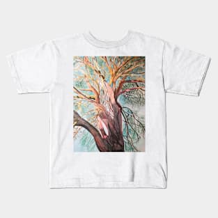 Tree in sunshine painting Kids T-Shirt